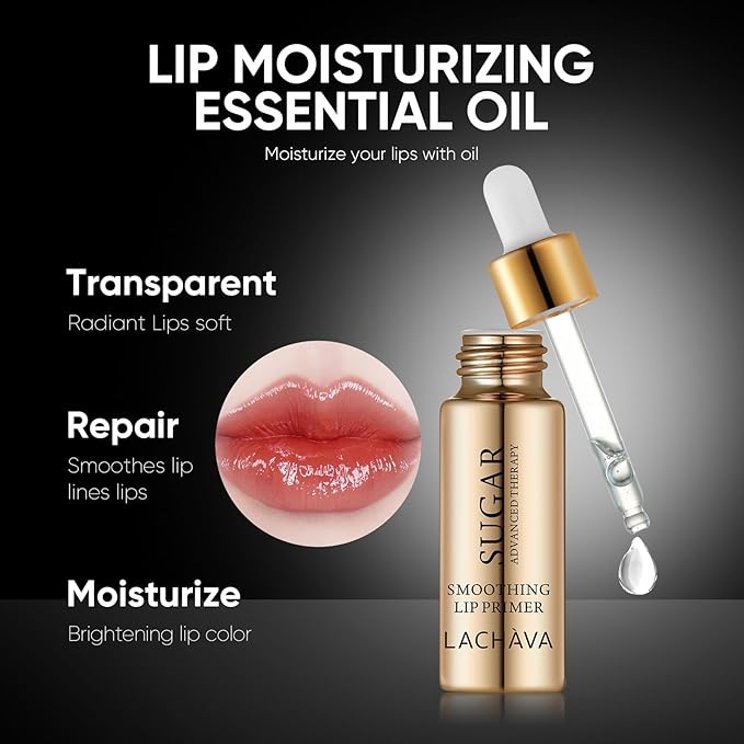 Lip Care Kit with Lip Exfoliator Scrub, Lip Sleeping Mask and Lip Essence Oil for Dry Cracked Lips, Repair and Moisturize Your Lips All Day