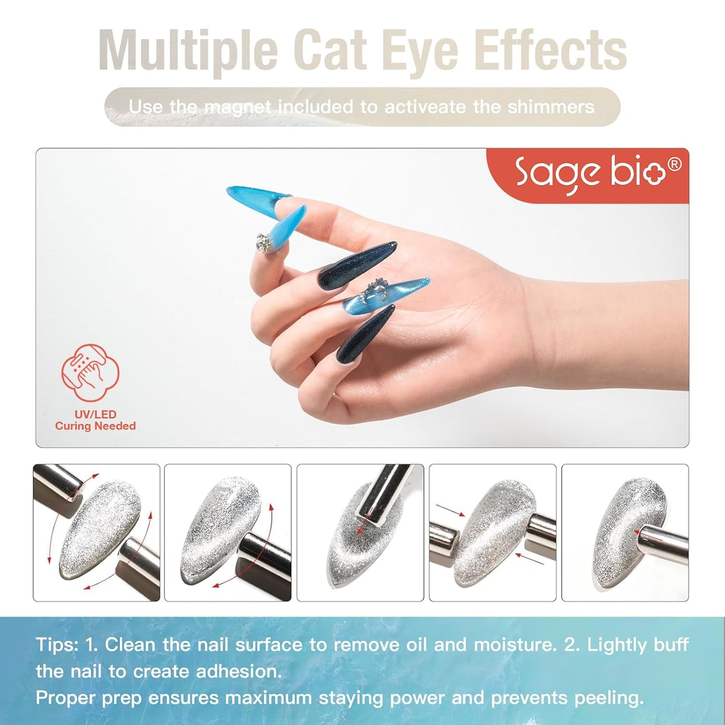 Multifunctional Cat Eye Gel Nail Polish, No Base or Top Coat Required, 15ml, Lasts Up to 4 Weeks, UV/LED Cured, Easy Application, R119