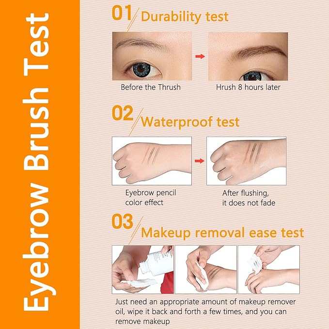 2025 Upgraded Magic Eyebrow Pencil for Women, Long-Lasting Ultra-Fine Tip Waterproof Eye Brow Pencils with 4 Fork, Smudge-Proof Natural Brow Makeup for Women - Black