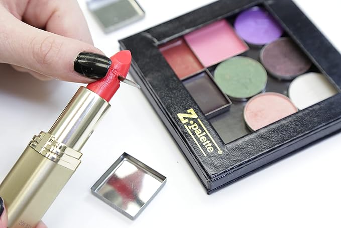 De-Potting Spatula, Dual-Ended Multicolor Steel Tool for Makeup Palettes, Empty Magnetic Palette Compatible, Professional Mixing & Blending, Iridescent Finish, 6.5" Length