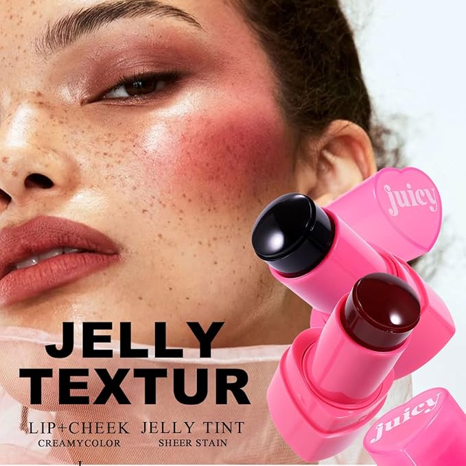 Cooling Water Jelly Tint Stick,Multi-Use Juicy Love Blush, 3-In-1cheek Blush & Eyeshadow & Lip Tinted Long-Lasting Moisture Stick,Bouncy Jelly Texture,Creates A Moist Watercolor Effect (#05, 0.32oz)