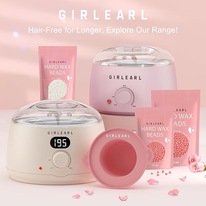 1lb Wax Beads for Hair Removal - Unscented Hard Wax Beads Refill for Professional Full Body Waxing - Ideal for Facial, Brazilian Bikini, Legs, and Underarms at Home for Women and Men (White)