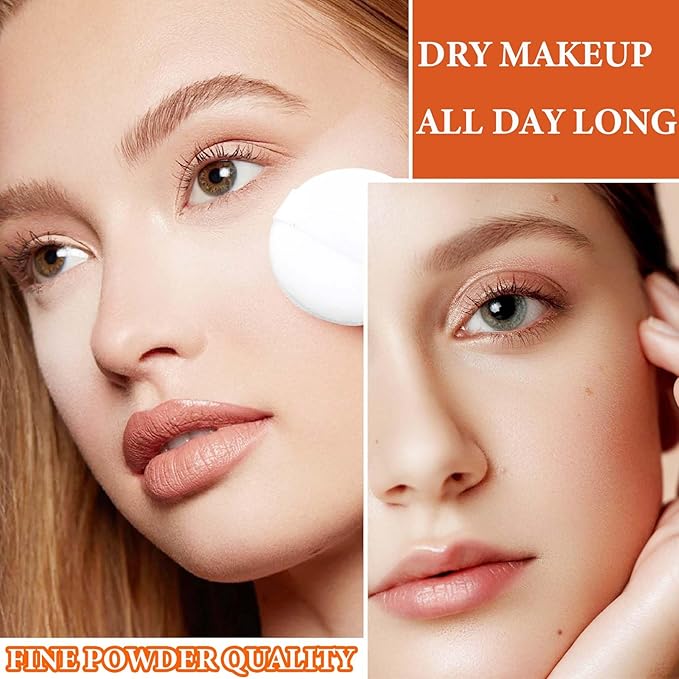 Oil Control Loose Face Powder,Translucent Setting Powder With a Powder Puff Long Lasting Makeup Covering Blemishes Brightens Skin Tone,Natural Matte Loose Powder for Women(1)