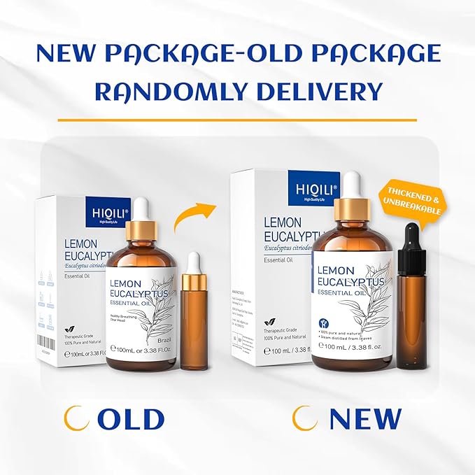 HIQILI Lemon Eucalyptus Oil, for Spary, Diffuser, Indoors, Outdoors, Garden, Yard, 100% Pure Natural - 3.38 Fl Oz