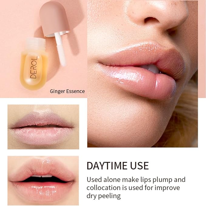 2Pcs Lip Plumper Set, Natural Lip Plumper kit, Day and Night Lip Plumper, Softer Bigger Fuller Cosmetics Plumper Lips