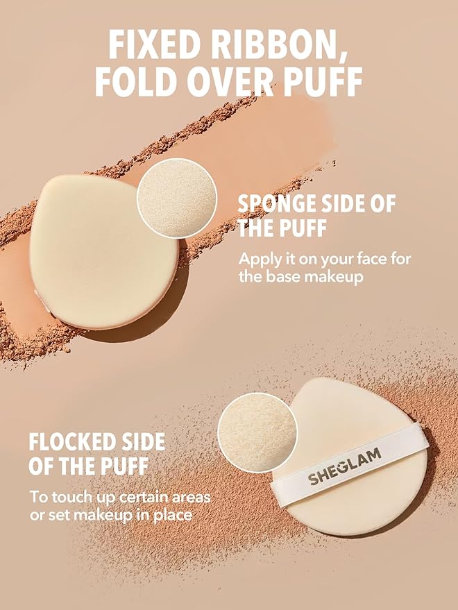 SHEGLAM SKin-Focus Full Coverage Powder Foundation Oil-Control Lightweight Face Pressed Powder Makeup-Cappuccino
