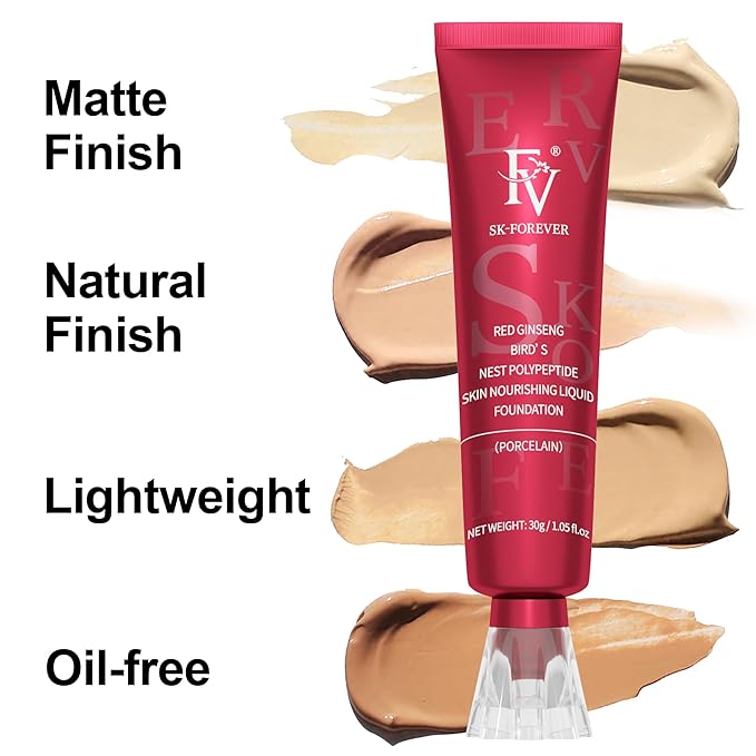 FV Waterproof Foundation, Lightweight & Medium Coverage Foundation with Matte Finish, Oil Control Long Lasting Liquid Foundation Makeup for Oily Normal Skin (Natural Beige)