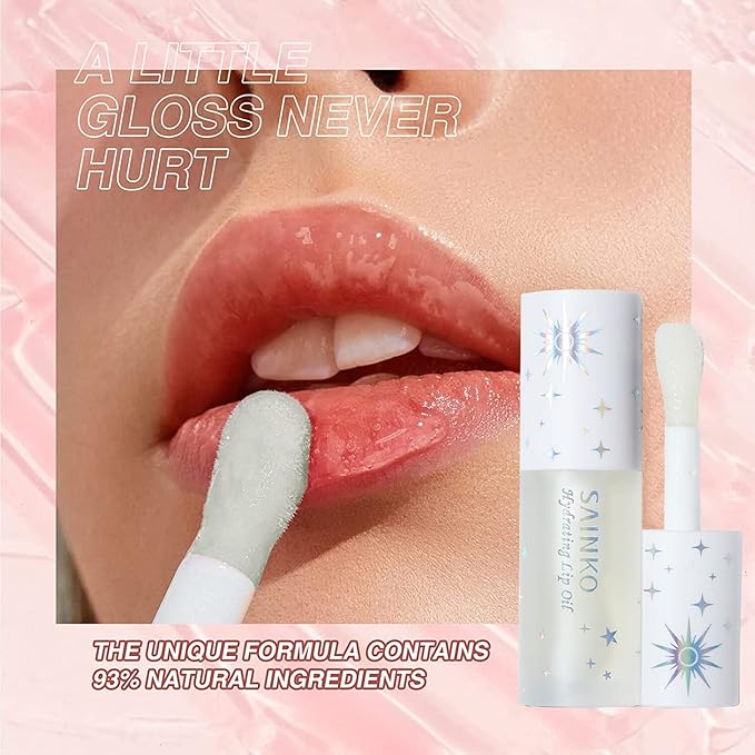 DAY&NIGHT LIP OIL SET, Natural Coconut Lip Plumper & Coffee Lip Care Serum,Hydrating Lip Plumper Gloss (3ml*2)