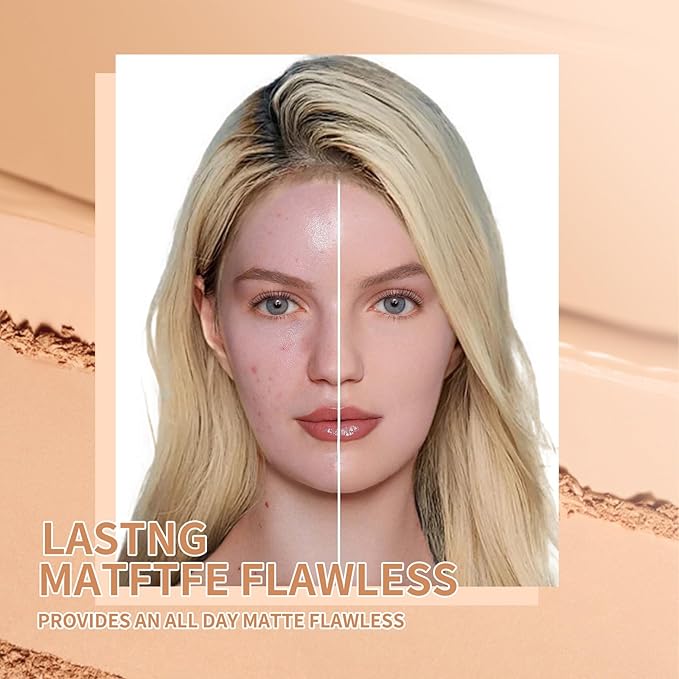 Oil Control Face Powder, Matte Smooth Setting Powder, Waterproof Long-Lasting Setting Powder, Perfect Lightweight Face Makeup For Soft Focus Finish, Minimizes Fine Lines And Pores (Pure Beige)