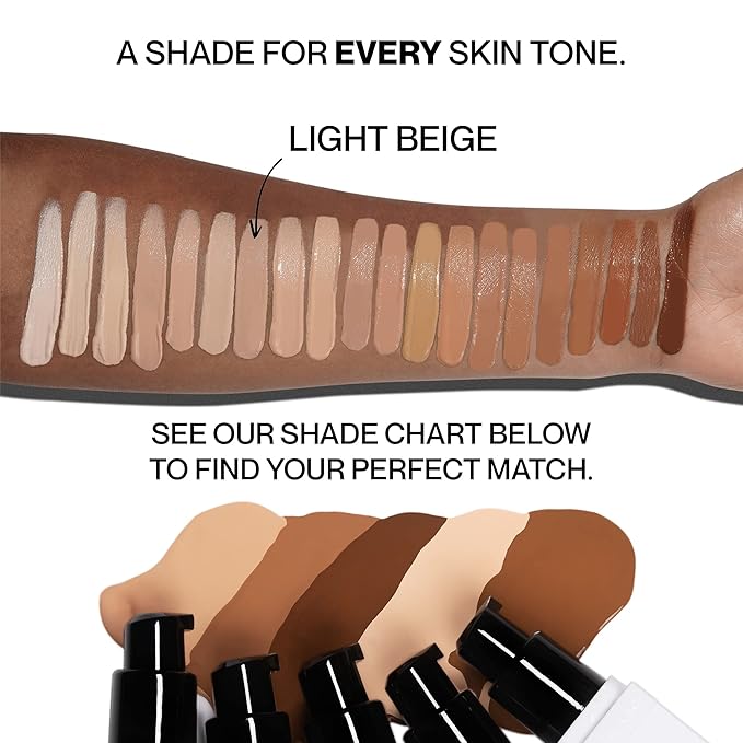 HIDE PREMIUM Liquid Foundation, Multi-Use Waterproof Foundation, Medium/Full Coverage Foundation, Shades for All Skin Types (See Shade Finder), Light Beige, 1 fl oz
