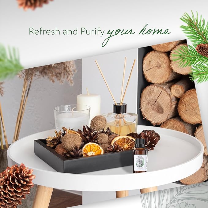 HBNO Fir Needle Essential Oil - 1 oz (30ml) Travel Size - Natural Fir Needle Oil - Perfect for Cleaning, Aromatherapy, DIY, Soap & Diffuser