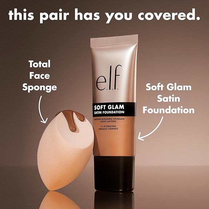 e.l.f. Soft Glam Foundation, Medium Coverage, Long-Lasting & Buildable Foundation For A Smooth, Satin Finish, Vegan & Cruelty-Free, 54 Deep Neutral