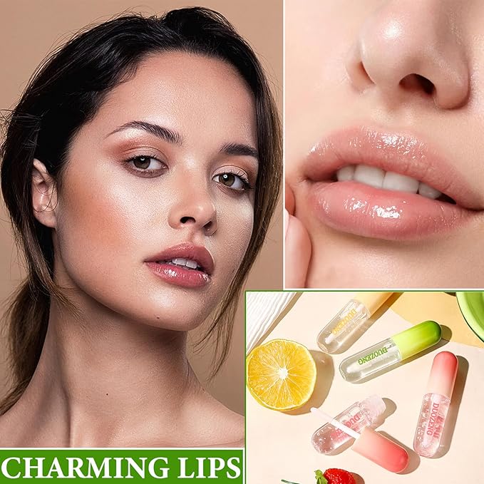 Lip Plumper Set,Lip Plumper Oil Gloss Moisturizing Lip Plumper Lip Care Serum,Hydrating Plump Gloss Reduce Fine Lines,Lip Plumper for Day & Night Use Set Cļ¼3Pcsļ¼
