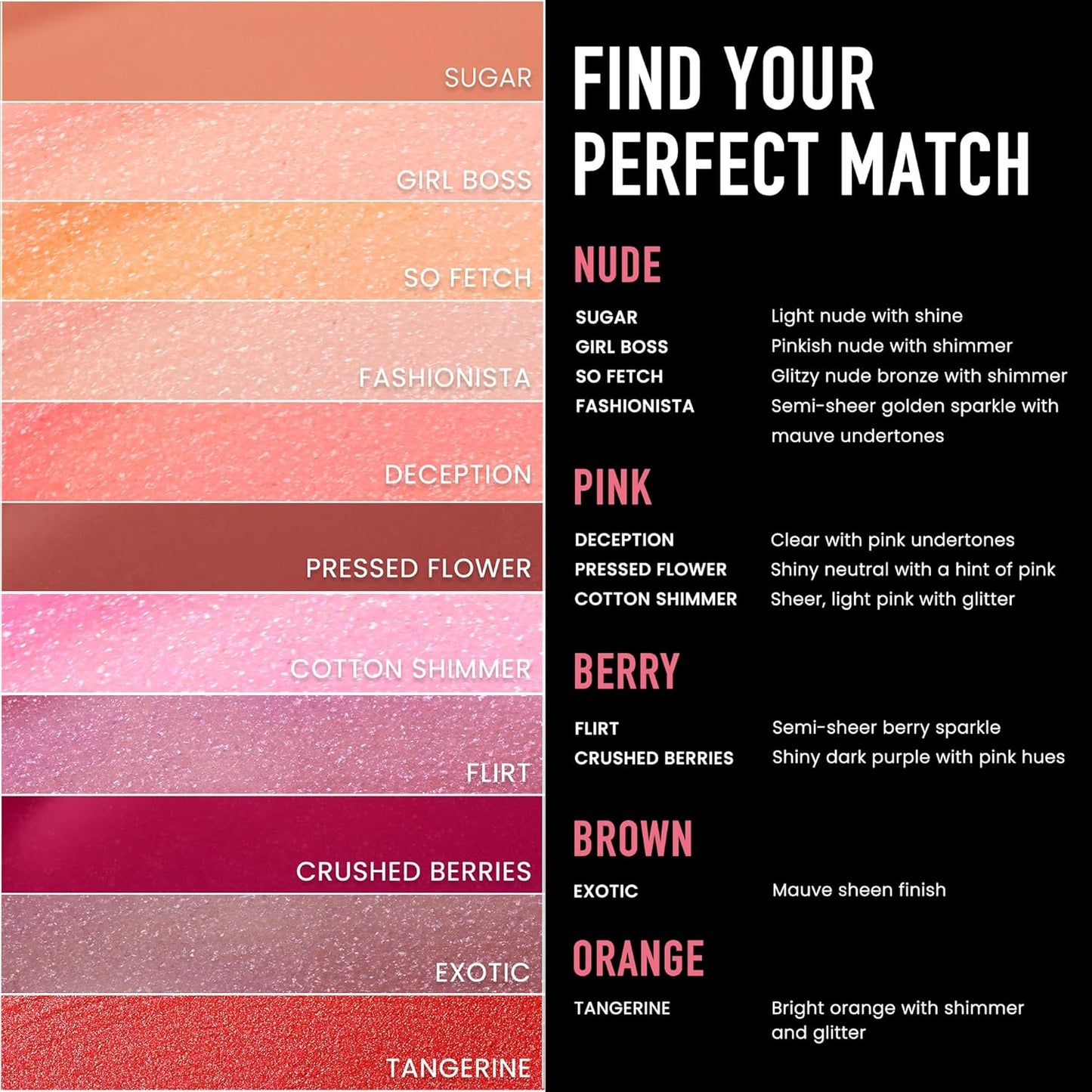 Frankie Rose Cosmetics Lip Gloss | Non-Sticky Formula, Long Lasting Gloss Shimmer, Bold Pigment & Hydrating Gloss of Lips, Flirt Shimmer Lip Gloss, 20g