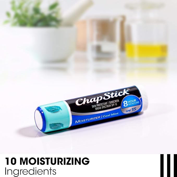 ChapStick Lip Balm Moisturizer 2-in-1 Lipcare SPF 15 Bundle – Cool Mint 3-Pack + Original 2-Pack, 0.15 Oz Ea (5 Piece Set)