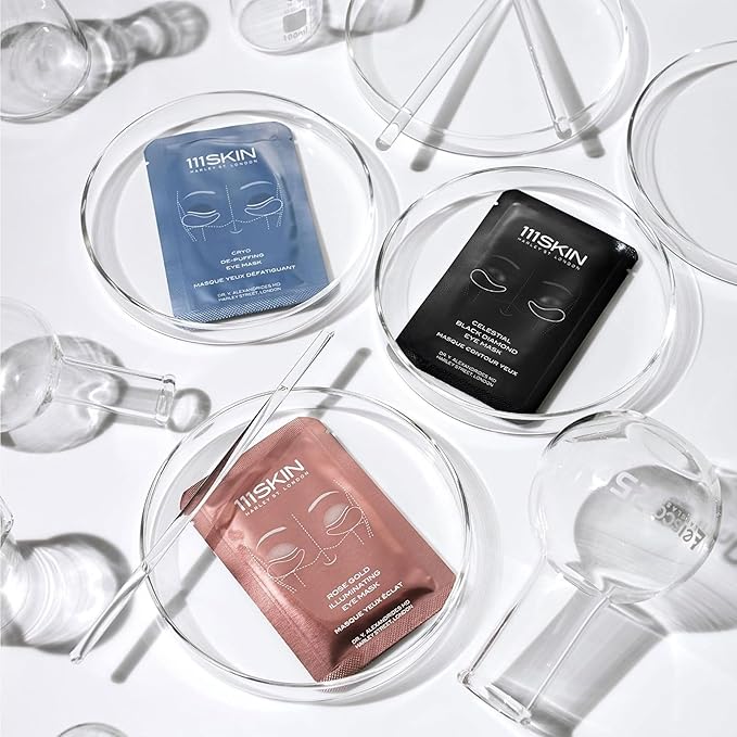 111SKIN Black Diamond Eye Mask, Hydrating Under Eye Patches for Dark Circles with Retinol, Hyaluronic Acid & Niacinamide, Helps Lift & Firm the Appearance of Fine Lines & Undereye Area, 8 Pairs