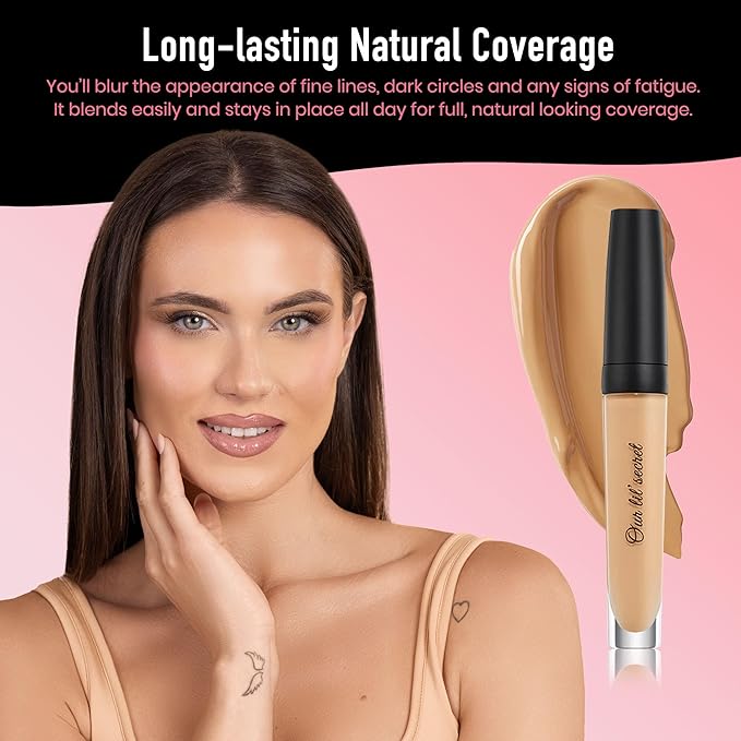Frankie Rose Cosmetics Our Lil’ Secret Concealer – Sweat-Proof & Matte Under Eye Concealer, Long Lasting Concealer Full Coverage For Fine Lines, Dark Circles & Hide Imperfections - Ginger