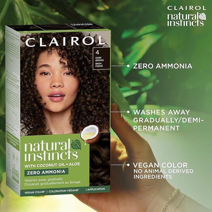 Clairol Natural Instincts Demi-Permanent Hair Dye, 6BZ Light Caramel Brown Hair Color, Pack of 1