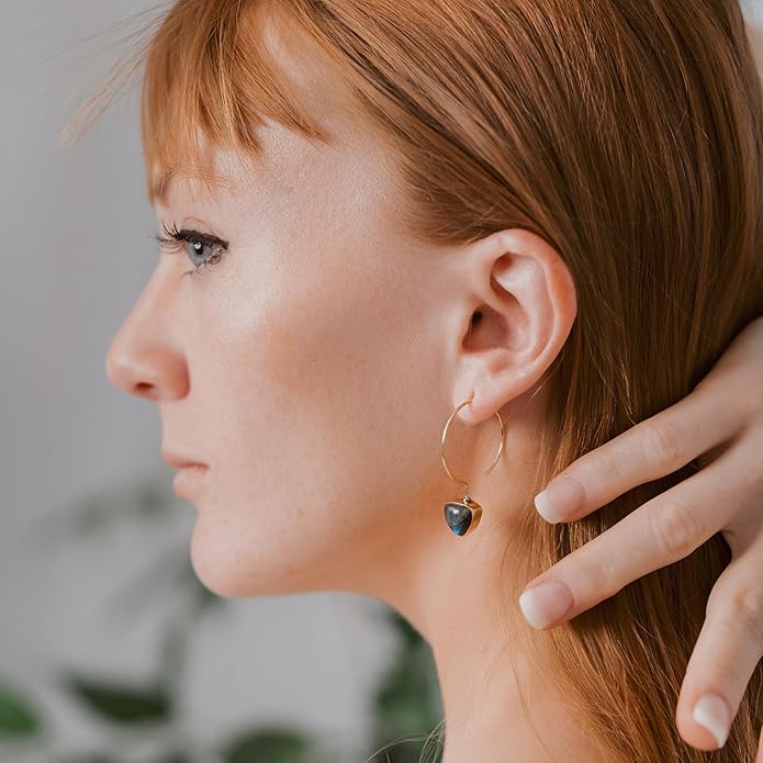 AYANA Healing Crystal Earrings for Women - Handmade Drop Earrings with Ethically Sourced Authentic Gemstones | Birthstone Jewelry for Women Trendy