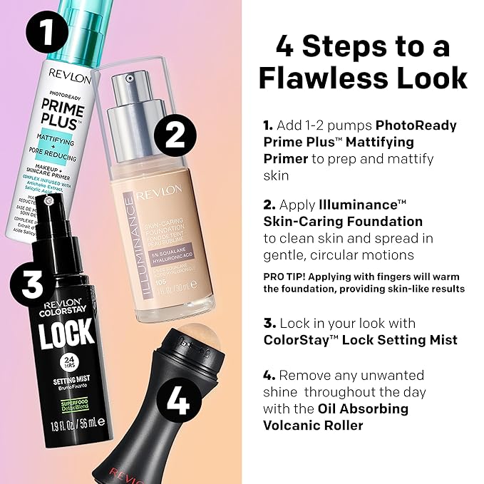 Revlon Illuminance Skin-Caring Liquid Foundation, Hyaluronic Acid, Hydrating and Nourishing Formula with Medium Coverage, 313 Light Tan (Pack of 1)