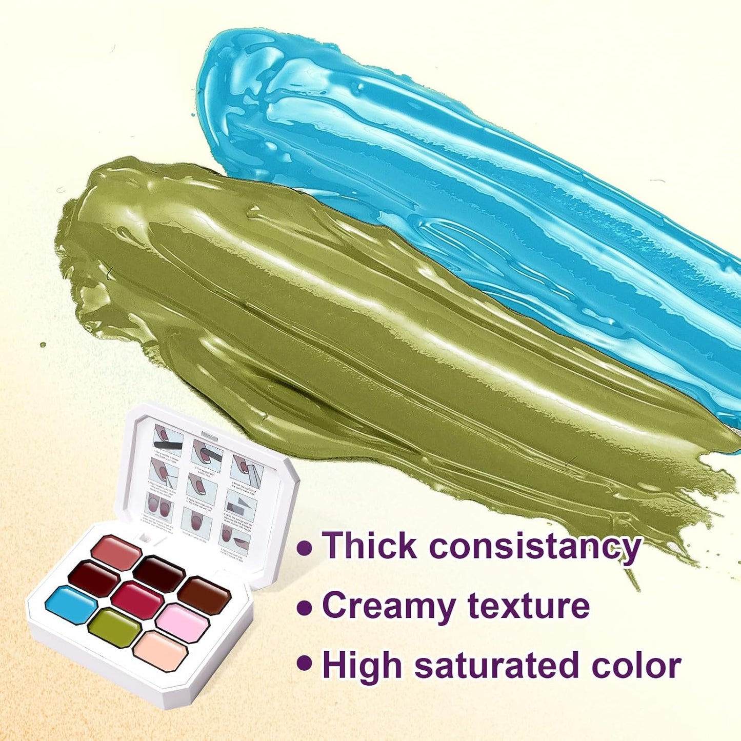 Gradient Painting Gel, 9 Colors Ombre Gel Nail Polish for Pigment Pat Nails Aura Nails French Manicure Soak Off UV Long-lasting Home Salon DIY Nail Art Canyon Bloom