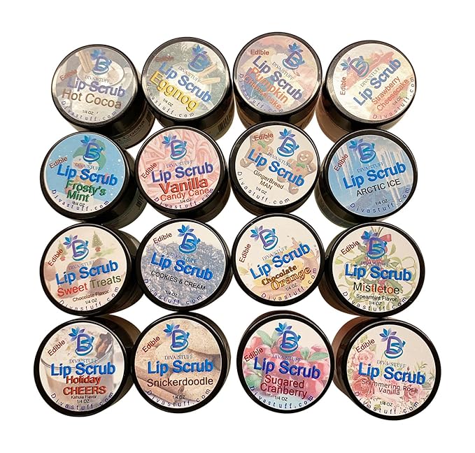 Diva Stuff Ultra Hydrating Lip Scrub for Soft Lips, Gentle Exfoliation, Moisturizer & Conditioner, ¼ oz - Made in the USA (Gingerbread Man)