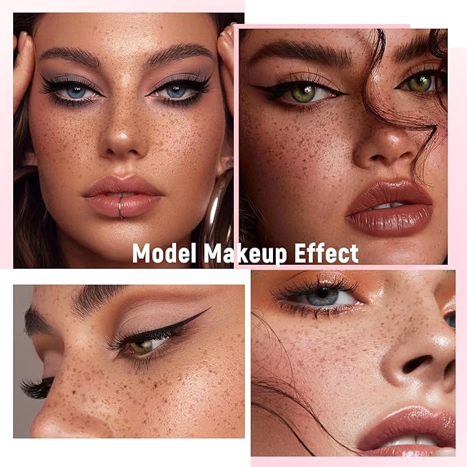 Freckle Stamp with Eyeliner Pen 2 in 1 for Natural Lifelike Faux Freckle Waterproof Fake Freckles Stain Marker for Sunkissed Makeup #Dark Brown&Black