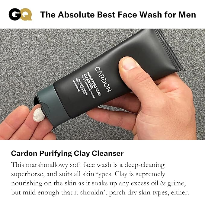 Cardon Men's Deep Pore Cleaning Clay Face Wash, 4x Better Than Charcoal, Oily, Acne-Prone Skin | Korean Premium Skin Care | Remove Face Oil & Dirt, (1 CT)