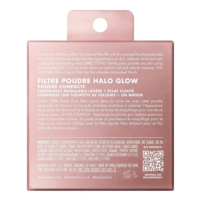 e.l.f. Halo Glow Powder Filter, Ultra-fine Finishing Powder, Smooths The Look of Pores & Fine Lines, Creates A Soft-Focus Glow, Vegan & Cruelty-Free, Tan Neutral Warm