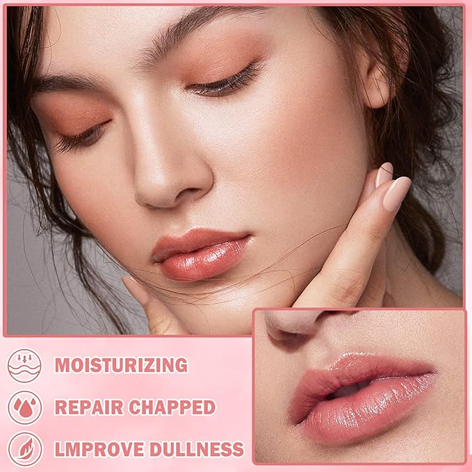 2PCS Bee Lip Balm Honey Pot,Honey Lip Balm With Honey Spoon,Honey Lip Mask Moisturizing Hydrating Prevents Dry and Chapped Lips,Lip Exfoliating Bee Lip Balm(Honey+Strawberry)