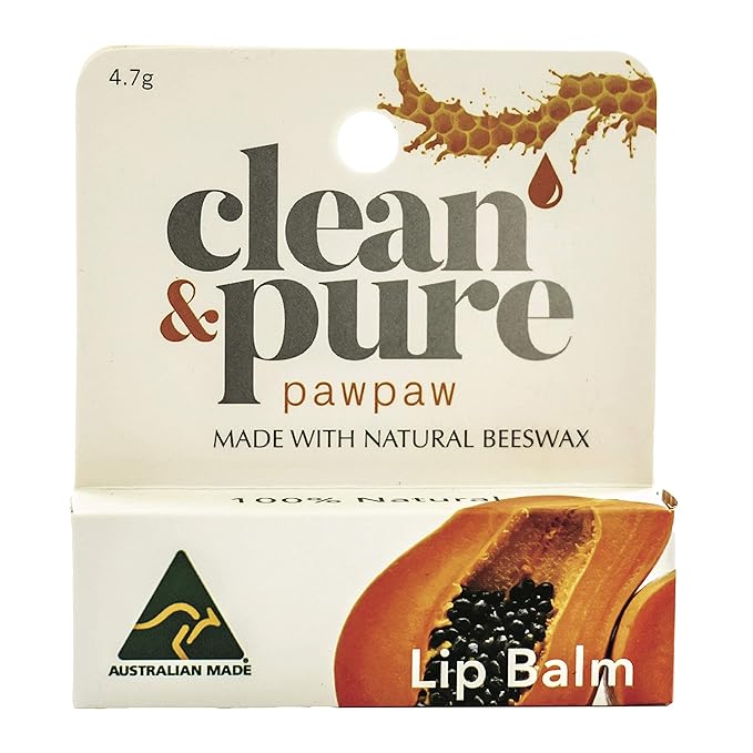 Lip Balm (Pawpaw) 100% Natural Beeswax, Vitamin E | Olive Oil Based Treatment for Dry, Chapped Lips | Made in Australia…