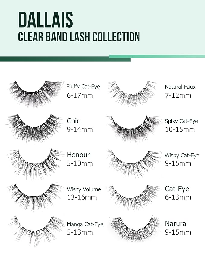 Cat Eye Lashes Natural Lashes Wispy False Eyelashes Fox Eye Lashes Natural Look False Lashes Pack 15MM 7 Pairs