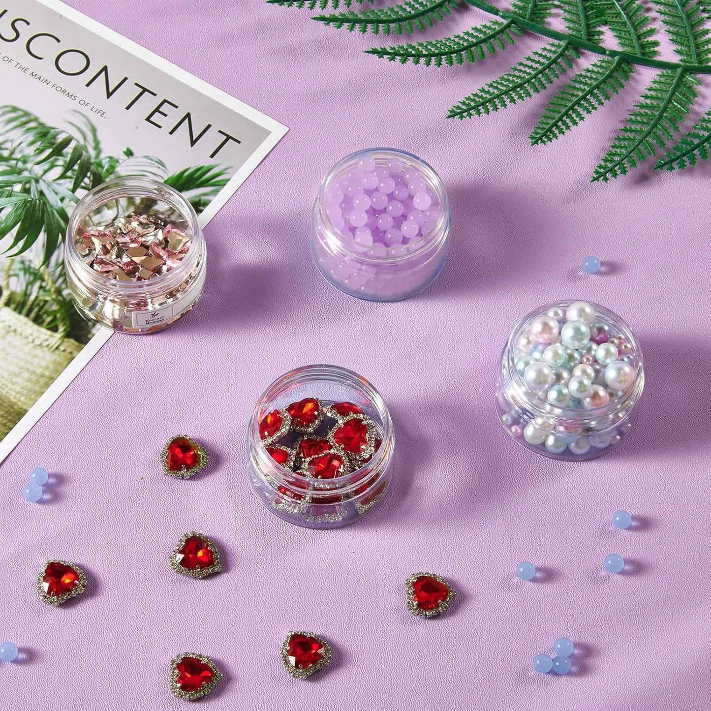 50 Pack 1 OZ Plastic Jars Round Clear Cosmetic Container Jar with Lids, Eternal Moment Plastic Slime Jars for Lotion, Cream, Ointments, Makeup, Eye shadow, Rhinestone, Samples, Pot, Travel Storage