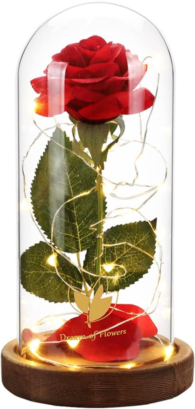 Mothers Flowers Gifts for Mom,Birthday Gifts for Women,Beauty and the Beast Rose,Colorful Rainbow Light up Rose in a Glass Dome Mom,Women,Wife'S,Grandma
