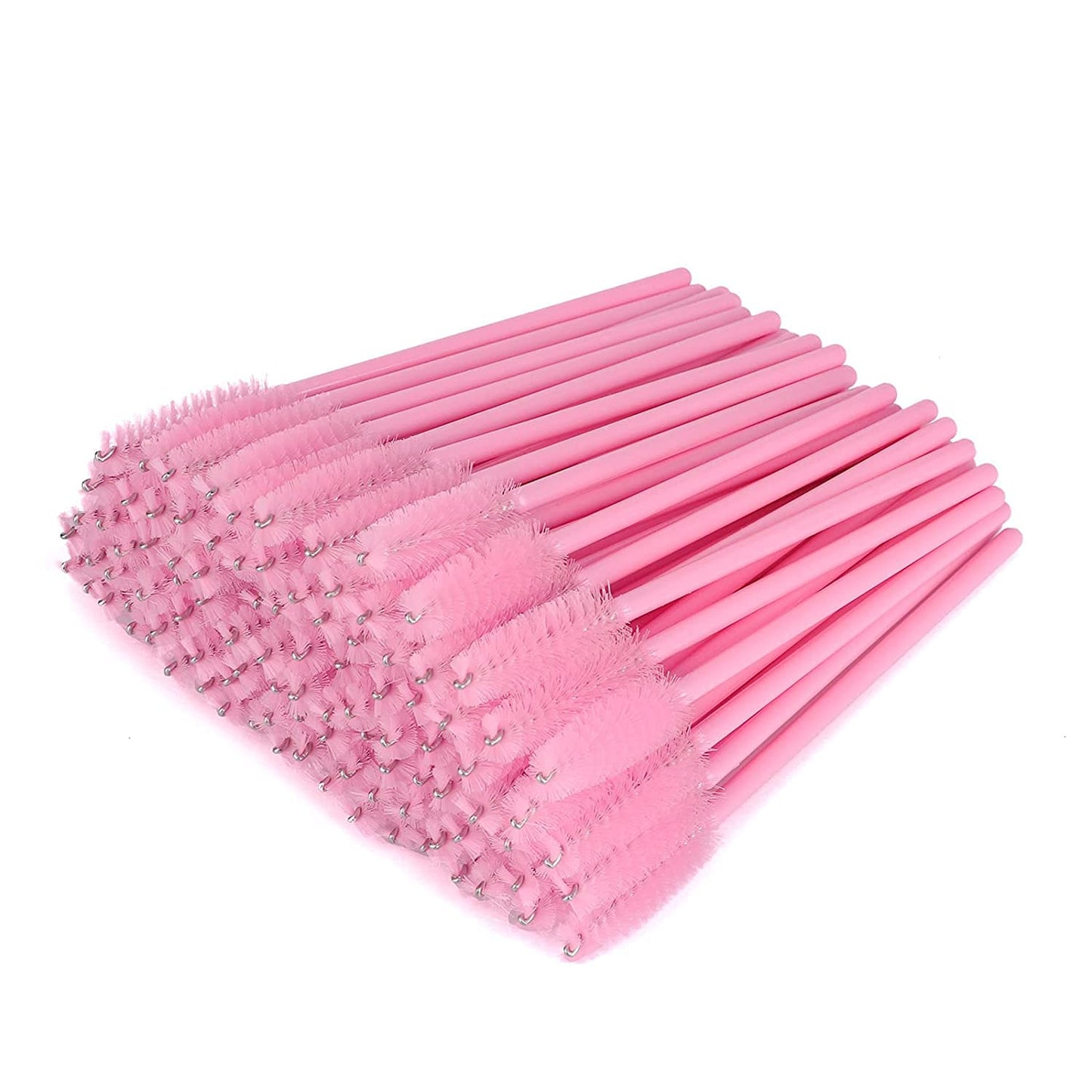 100PCS Disposable Eyelash Brushes, Mascara Wands Applicator Makeup Kits, Eyelash Spoolies Brushes for Eyelash Extensions and Eyebrows (Rose)