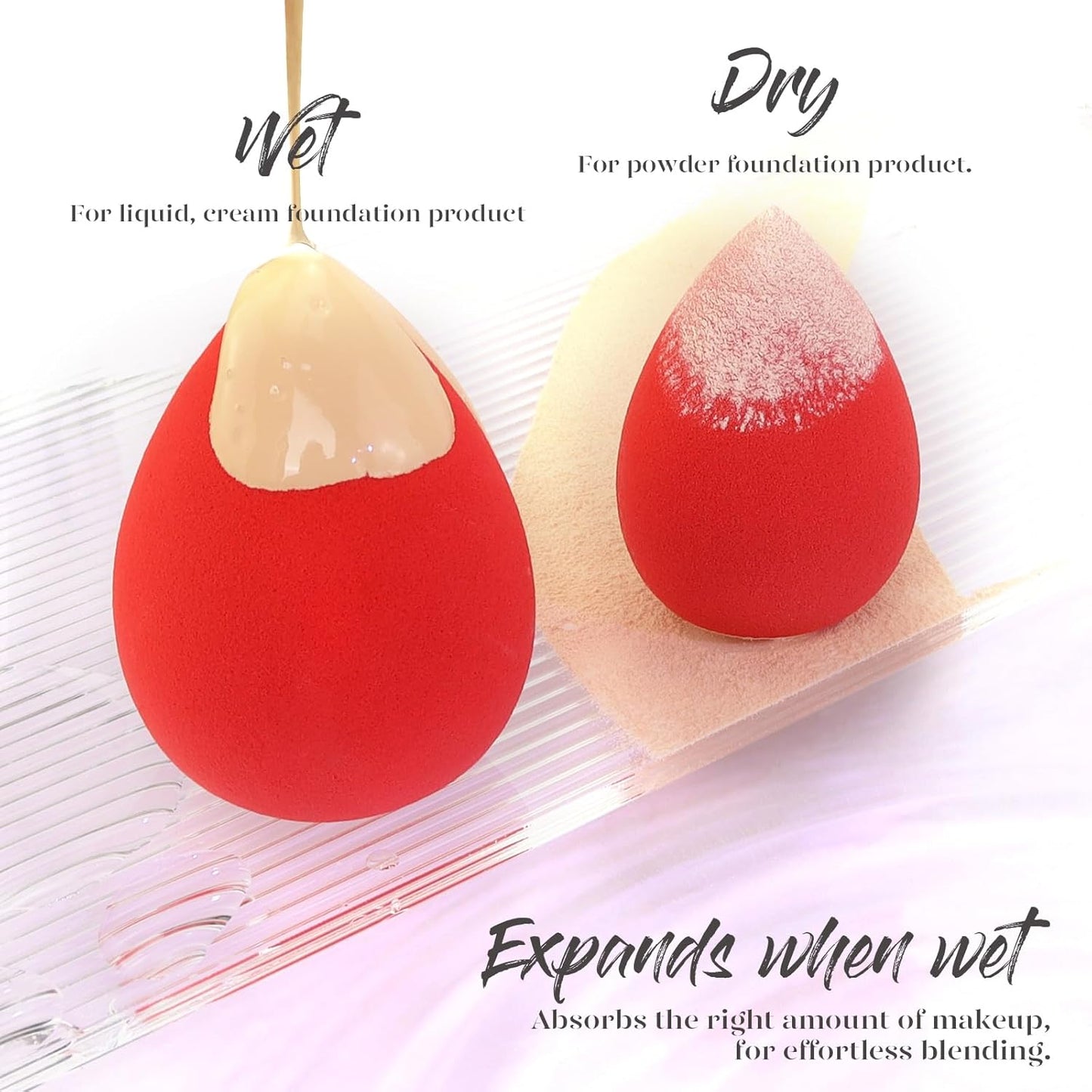 Makeup Sponge 5 Pcs Set, Latex-Free Boun Boun Beauty Sponge for Blending, Makeup Sponges for Foundation, Liquid, Cream and Powder. Blender for Enhanced Make up Application