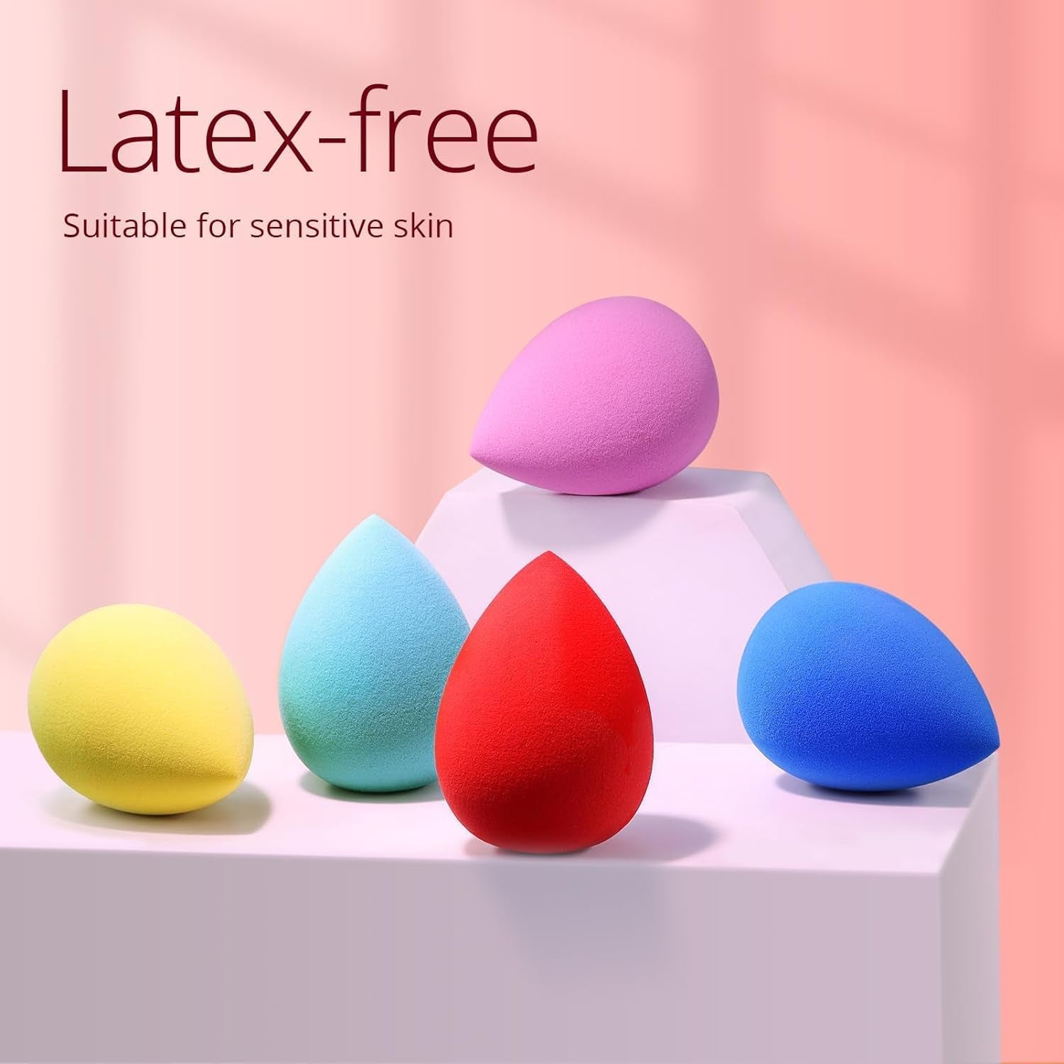 Makeup Sponge 5 Pcs Set, Latex-Free Boun Boun Beauty Sponge for Blending, Makeup Sponges for Foundation, Liquid, Cream and Powder. Blender for Enhanced Make up Application