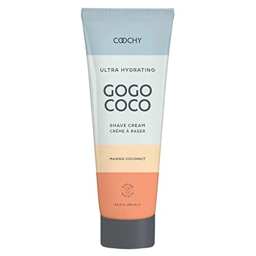 Coochy Ultra Hydrating Shaving Cream | Prevents Irritation, Bumps & Dry Skin | Doubles as Hair Conditioner | Coconut Oil, Tea Tree Oil, Jojoba Oil, Shea Butter & Aloe Vera | Mango Coconut 8.5oz/250mL
