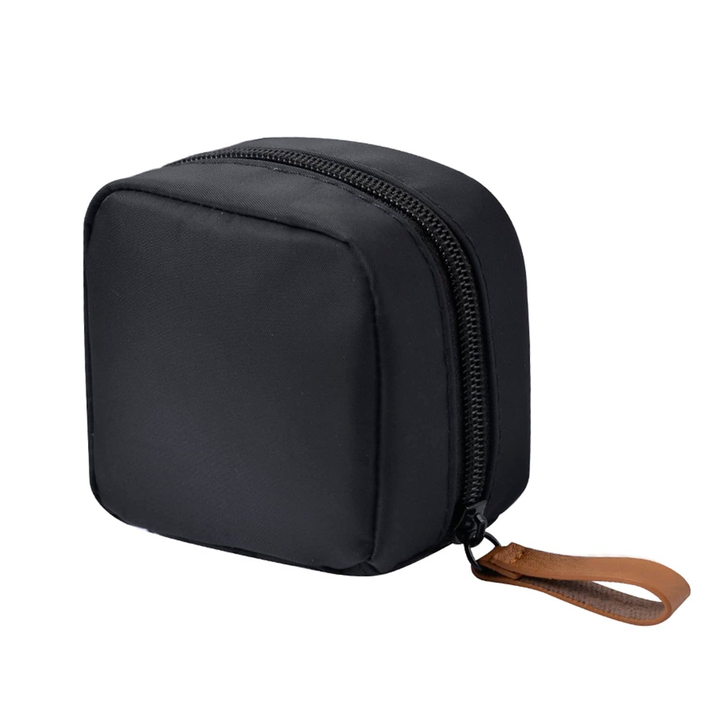 Half Moon Cosmetic Beauty Bag for Purse Travel Handy Makeup Pouch for Women Girls (Grey-Blue)