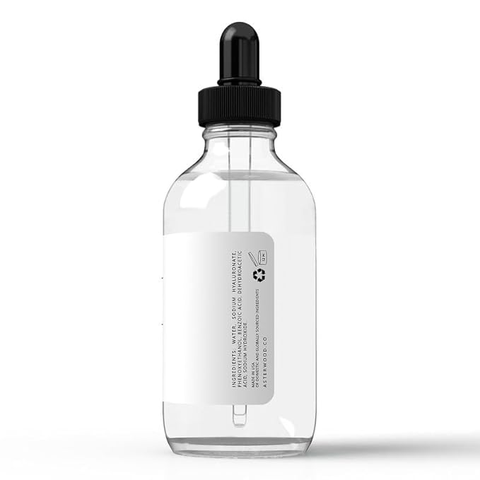 Asterwood Hyaluronic Acid Serum for Face - Plumping, Anti-Aging, Hydrating - Fragrance-Free - 4 Fl Oz
