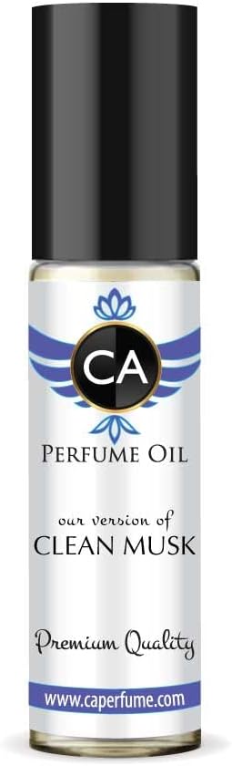 CA Perfume Impression of Emra Clean Musk For Women & Men Replica Fragrance Body Oil Dupes Alcohol-Free Essential Aromatherapy Sample Travel Size Concentrated Long Lasting Attar Roll-On 0.3 Fl Oz/10ml