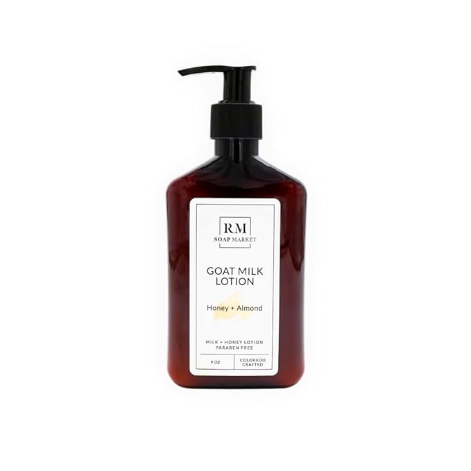Goat Milk Lotion, Honey Almond Fragrance, Hydrating Lotion for Men & Women With Nourishing Goat Milk, Shea Butter, Sunflower Oil & Aloe, Packed With Vitamin A, E & Selenium, 9 Oz