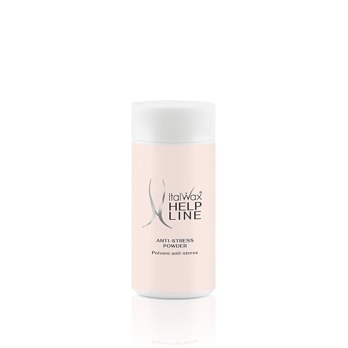 Italwax Help Line Anti-Stress Powder 1.06 oz (30g) – Calamine Soothing Formula – Reduces Redness After Waxing – Protects and Calms Sensitive Skin – for Professional and Home Use