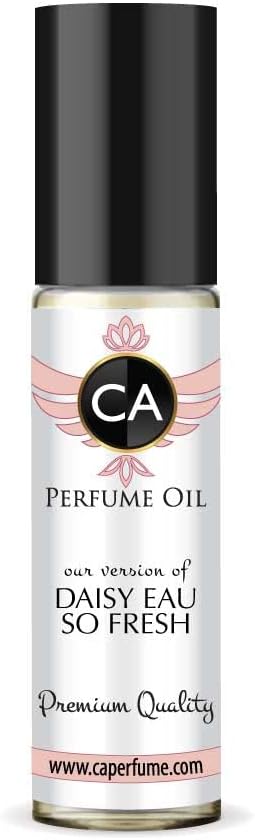 CA Perfume Impression of M. Jacobs Daisy Eau So Fresh For Women Replica Fragrance Body Oil Dupes Alcohol-Free Essential Aromatherapy Sample Travel Size Concentrated Long Lasting Roll-On 0.3 Fl Oz/10ml