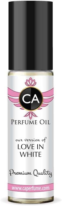 CA Perfume Impression of Love In White For Women Replica Fragrance Body Oil Dupes Alcohol-Free Essential Aromatherapy Sample Travel Size Concentrated Long Lasting Attar Roll-On 0.3 Fl Oz/10ml