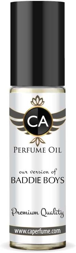 CA Perfume Impression of Carolina H. Baddie Boys For Men Replica Fragrance Body Oil Dupes Alcohol-Free Essential Aromatherapy Sample Travel Size Concentrated Long Lasting Attar Roll-On 0.3 Fl Oz/10ml