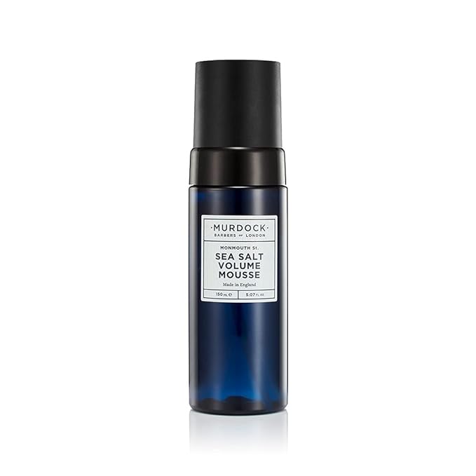 Murdock London Sea Salt Volume Hair Mousse for Men – Adds Natural Volume & Hold for Fine or Thinning Hair – Non-Sticky, Matte Finish Mousse for Hair Styling – Vegan Formula (5.07 fl. oz.)