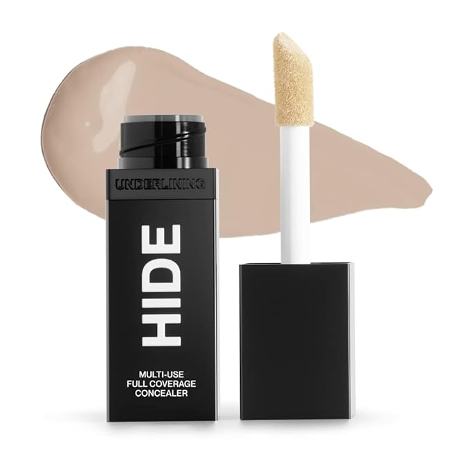 HIDE Liquid Concealer, Medium to Full Coverage Concealer for Blemishes, Under Eye Dark Circles & Scars, Oil Free Concealer, Linen (See Shade Finder), 0.5 fl oz