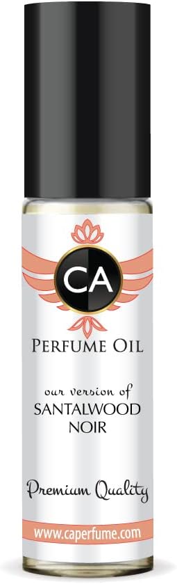 CA Perfume Club Impression of Christian Santalwood Noir For Women & Men Replica Body Oil Dupes Fragrance Clone Alcohol-Free Grand Quality Sample Size Type For Parfums Cologne 0.3 Fl Oz/10ml, 1