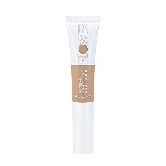 FLOWER BEAUTY By Drew Barrymore Get Real Serum Concealer - Brightens Skin + Blurs Blemishes - Hydrating Serum- Light